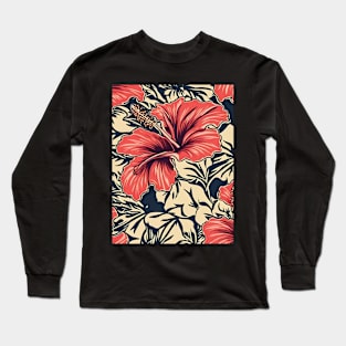 Hibiscus Polynesian Style Long Sleeve T-Shirt